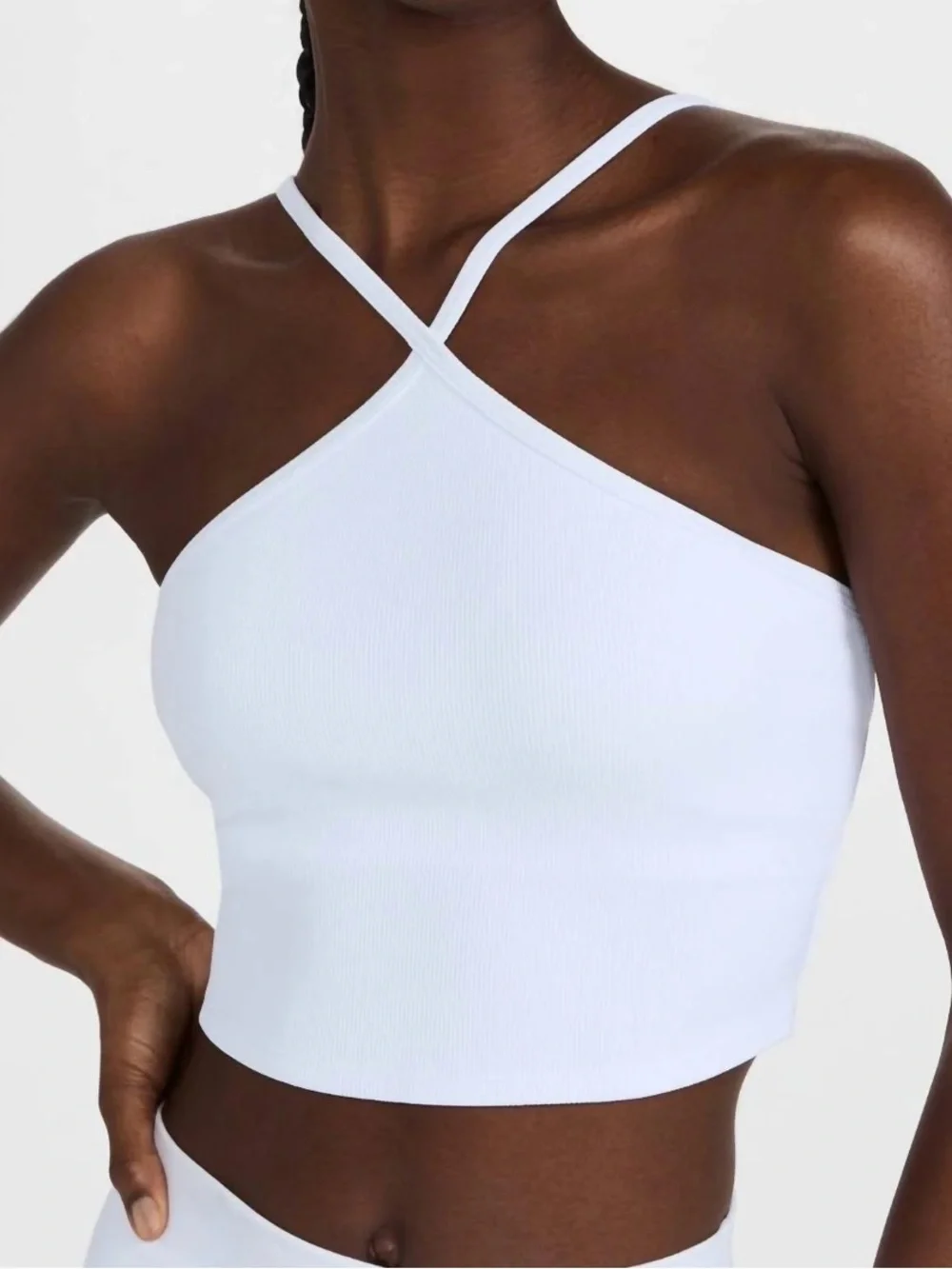 Alo Yoga -Goddess Ribbed Cross Crop Top M